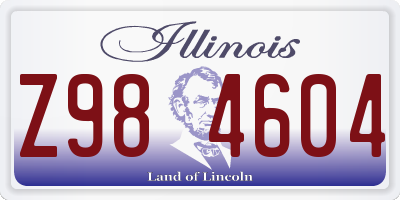 IL license plate Z984604