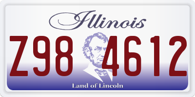 IL license plate Z984612
