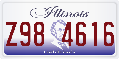 IL license plate Z984616