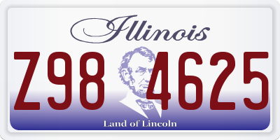 IL license plate Z984625