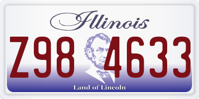 IL license plate Z984633