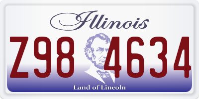 IL license plate Z984634