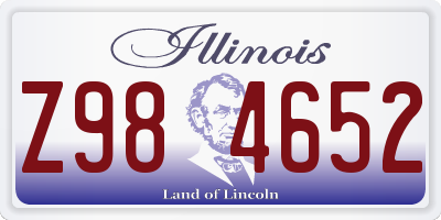 IL license plate Z984652