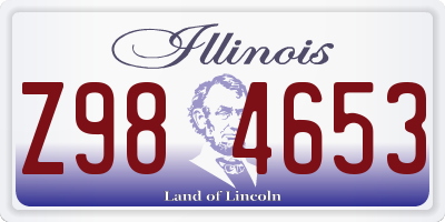 IL license plate Z984653