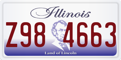 IL license plate Z984663
