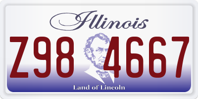 IL license plate Z984667