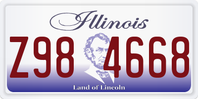 IL license plate Z984668