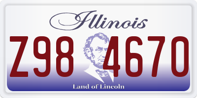 IL license plate Z984670