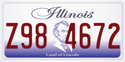 IL license plate Z984672