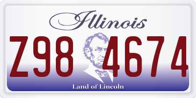 IL license plate Z984674