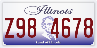 IL license plate Z984678