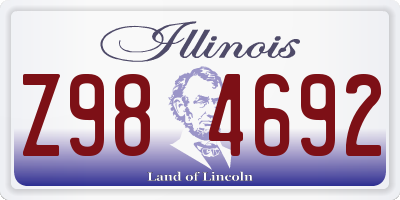 IL license plate Z984692