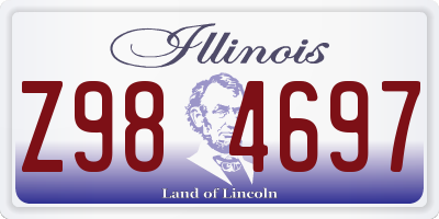 IL license plate Z984697