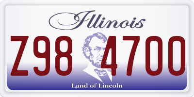 IL license plate Z984700