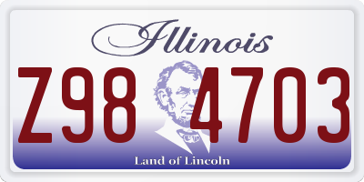 IL license plate Z984703