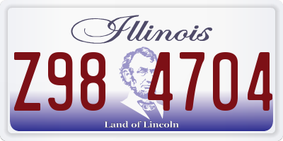IL license plate Z984704