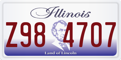 IL license plate Z984707