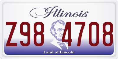 IL license plate Z984708