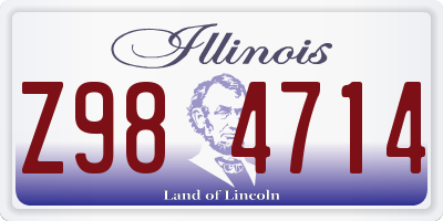 IL license plate Z984714