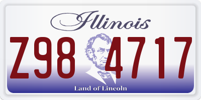 IL license plate Z984717