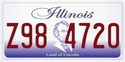 IL license plate Z984720
