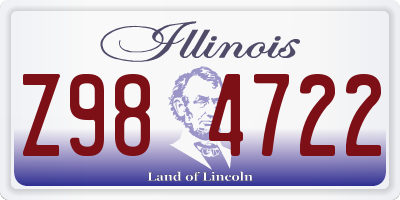 IL license plate Z984722
