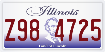 IL license plate Z984725