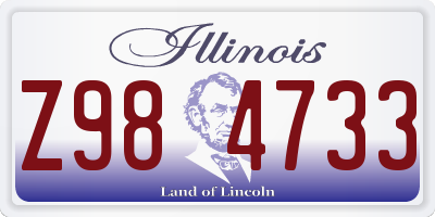 IL license plate Z984733