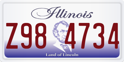IL license plate Z984734