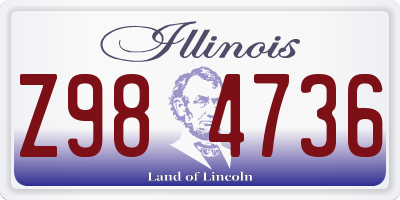 IL license plate Z984736