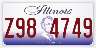 IL license plate Z984749