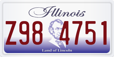 IL license plate Z984751