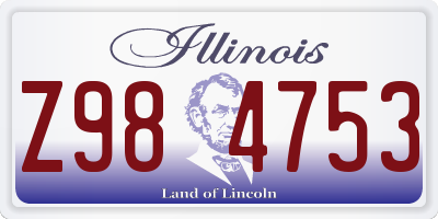 IL license plate Z984753