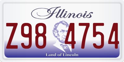 IL license plate Z984754