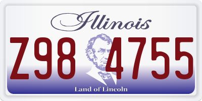 IL license plate Z984755