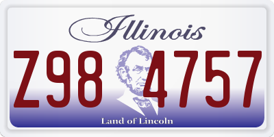 IL license plate Z984757