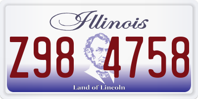 IL license plate Z984758