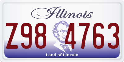 IL license plate Z984763