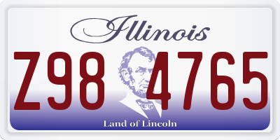 IL license plate Z984765