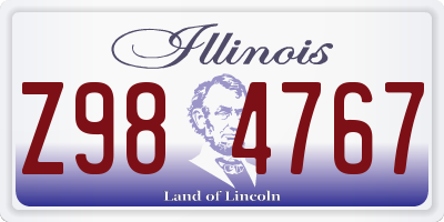 IL license plate Z984767