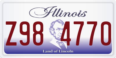 IL license plate Z984770