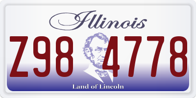 IL license plate Z984778