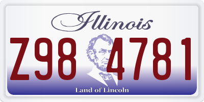 IL license plate Z984781