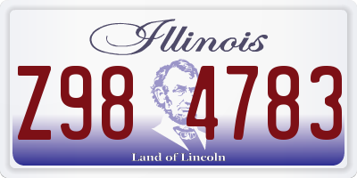 IL license plate Z984783