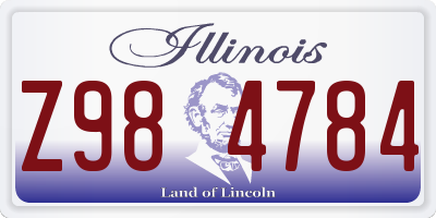 IL license plate Z984784
