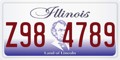 IL license plate Z984789