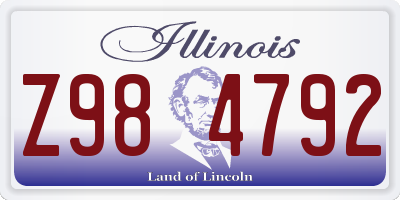 IL license plate Z984792