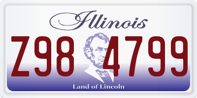 IL license plate Z984799