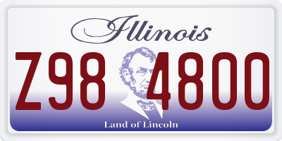 IL license plate Z984800