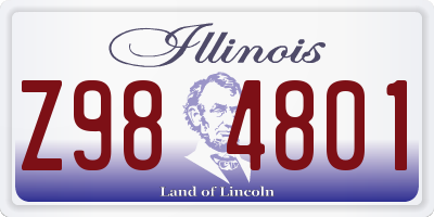 IL license plate Z984801